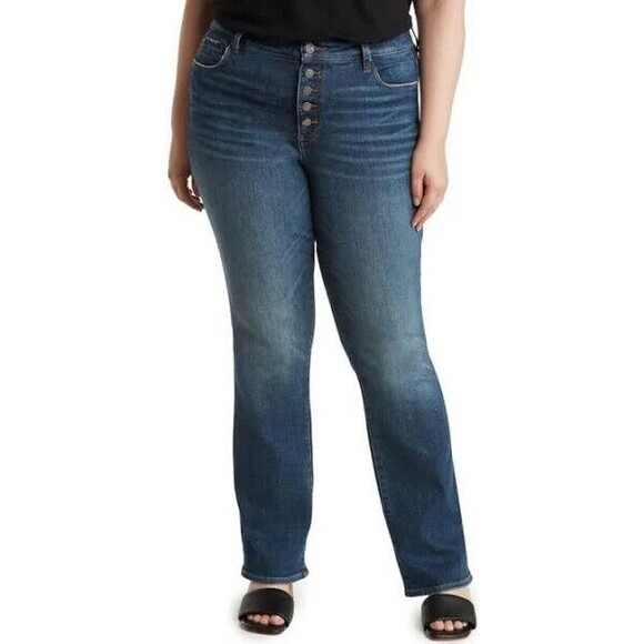 KUT from the Kloth Natalie High Rise Bootcut Button Fly Jeans Stretch Blue 20W - Picture 1 of 9